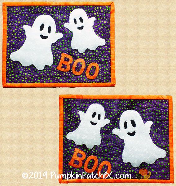 Boo Outline Rug New Pattern: Boo! Mug Rugs - Pumpkin Patch